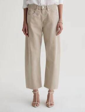 NEW AG JEANS hattie crop jeans in sulfur light taupe